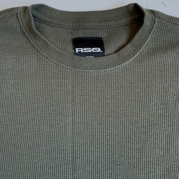 RSQ Youth Olive Green Waffle Knit Top Large - Picture 5 of 8